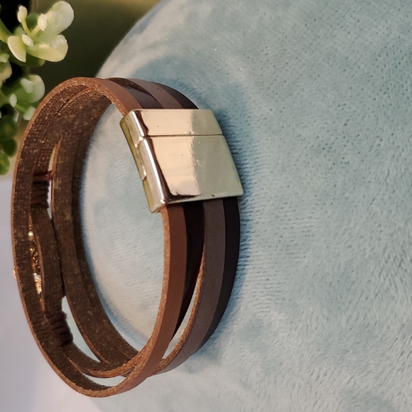 2/$15 Leather Bracelet with Amethyst Stone - Picture 4 of 5